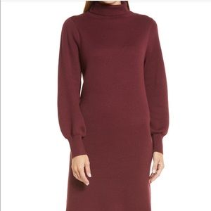 Caslon long sleeve double knit sweater dress